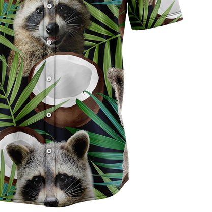 Raccoon Coconut Tropical T0907 Hawaiian Shirt