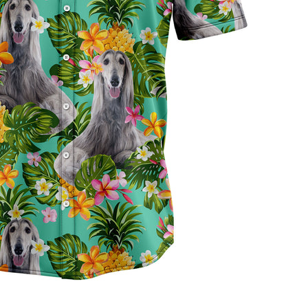 Tropical Pineapple Afghan Hound H137064 Hawaiian Shirt