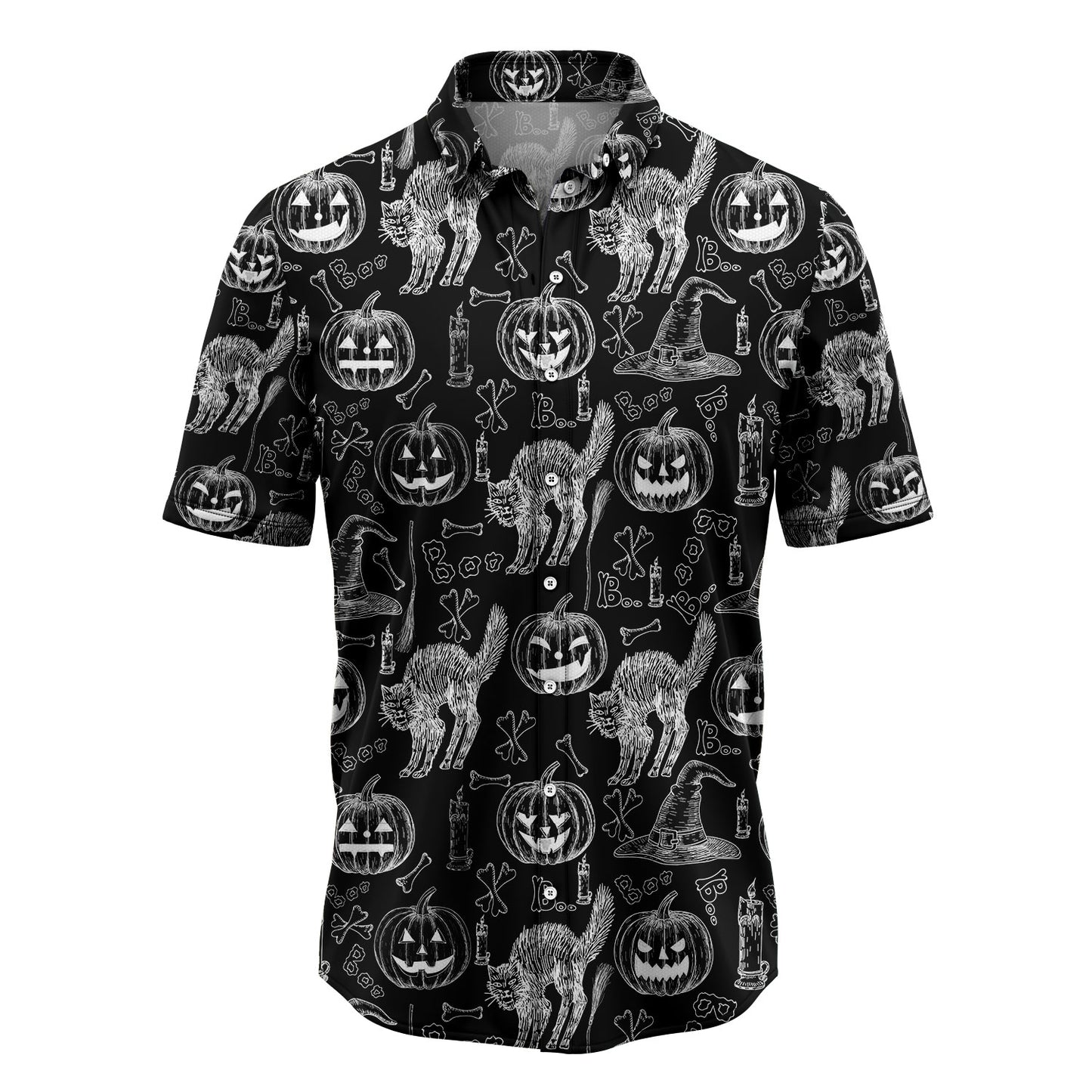 Halloween Black Cat H147011 Hawaiian Shirt