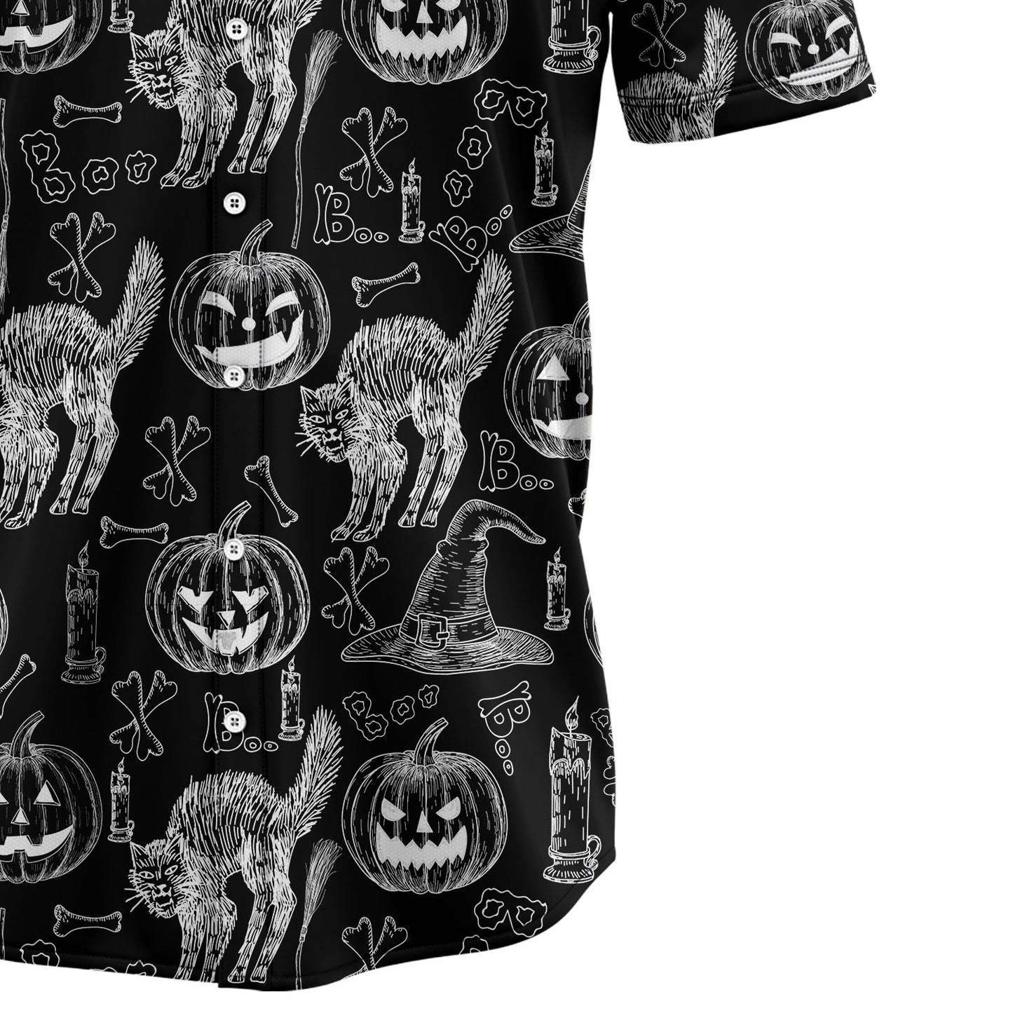 Halloween Black Cat H147011 Hawaiian Shirt