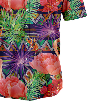 Tropical Leaves Flamingo G5708- Hawaii Shirt