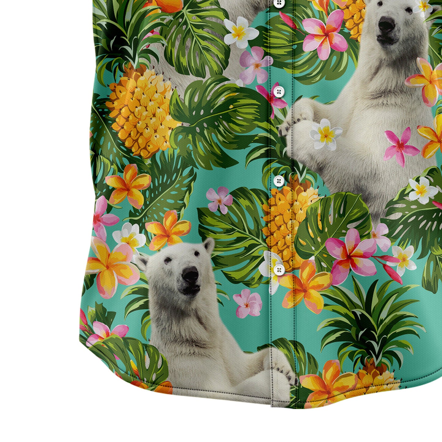Tropical Pineapple Polar Bear H87093 Hawaiian Shirt