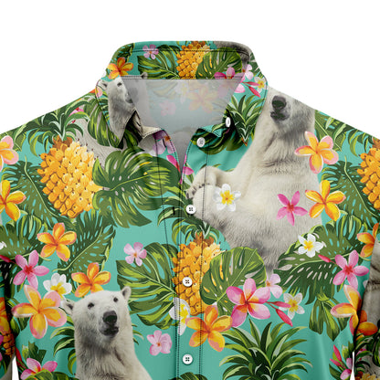 Tropical Pineapple Polar Bear H87093 Hawaiian Shirt
