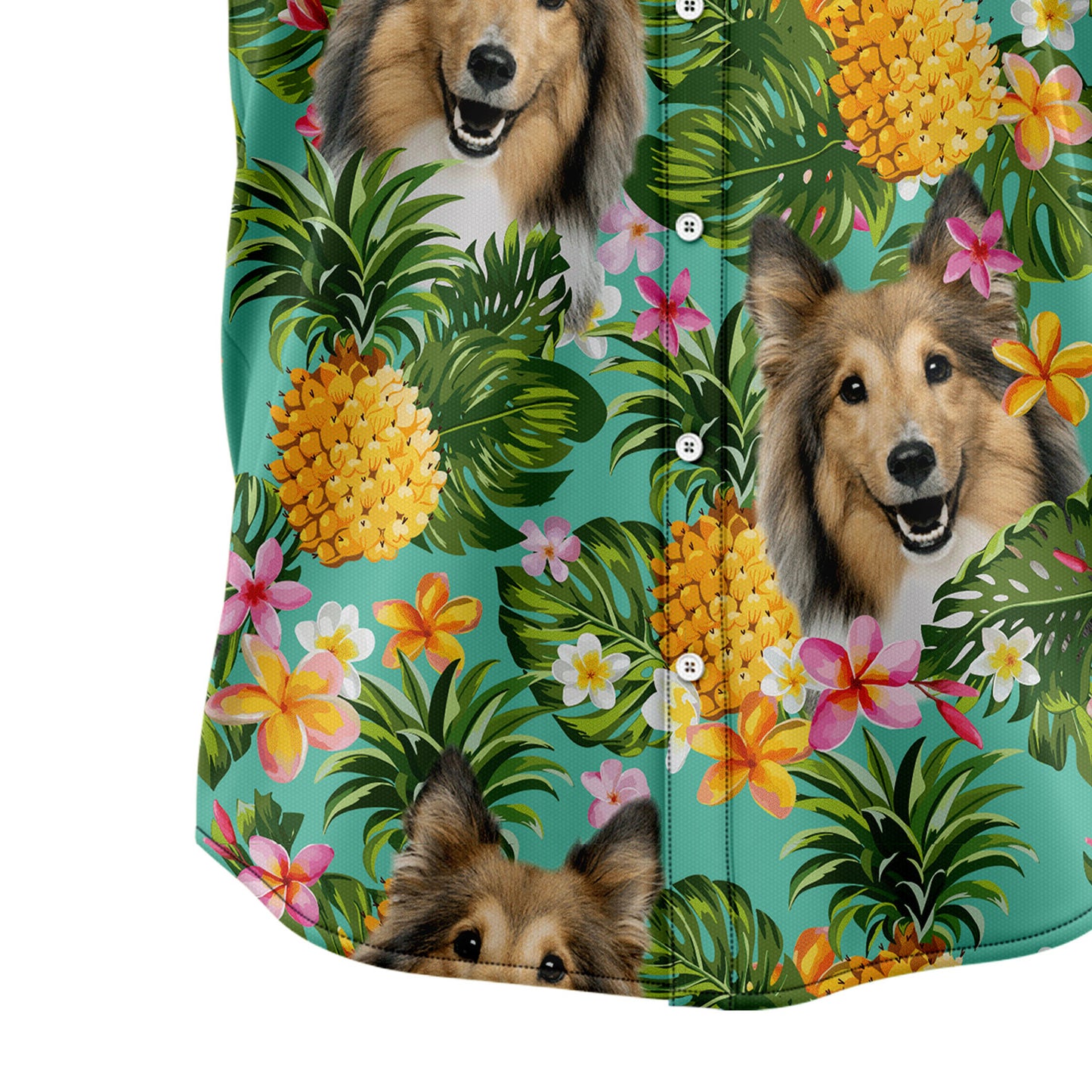 Tropical Pineapple Shetland Sheepdog H3721 Hawaiian Shirt