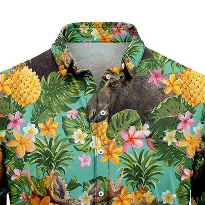 Tropical Pineapple Moose H77008 Hawaiian Shirt