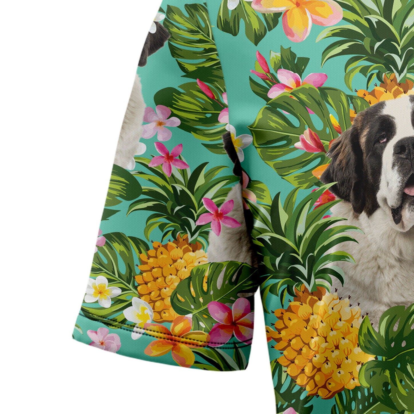 Tropical Pineapple Saint Bernard H37027 Hawaiian Shirt