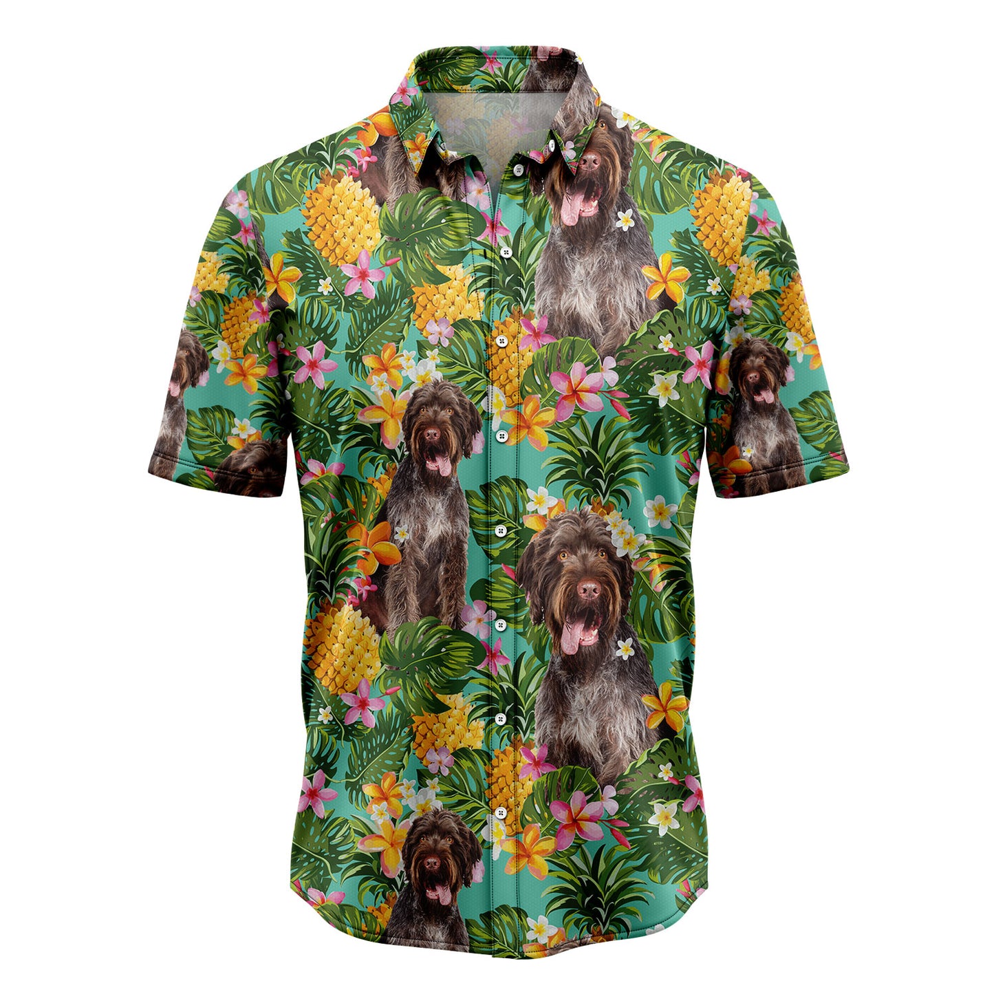 Tropical Pineapple German Wirehaired Pointer H77075 Hawaiian Shirt