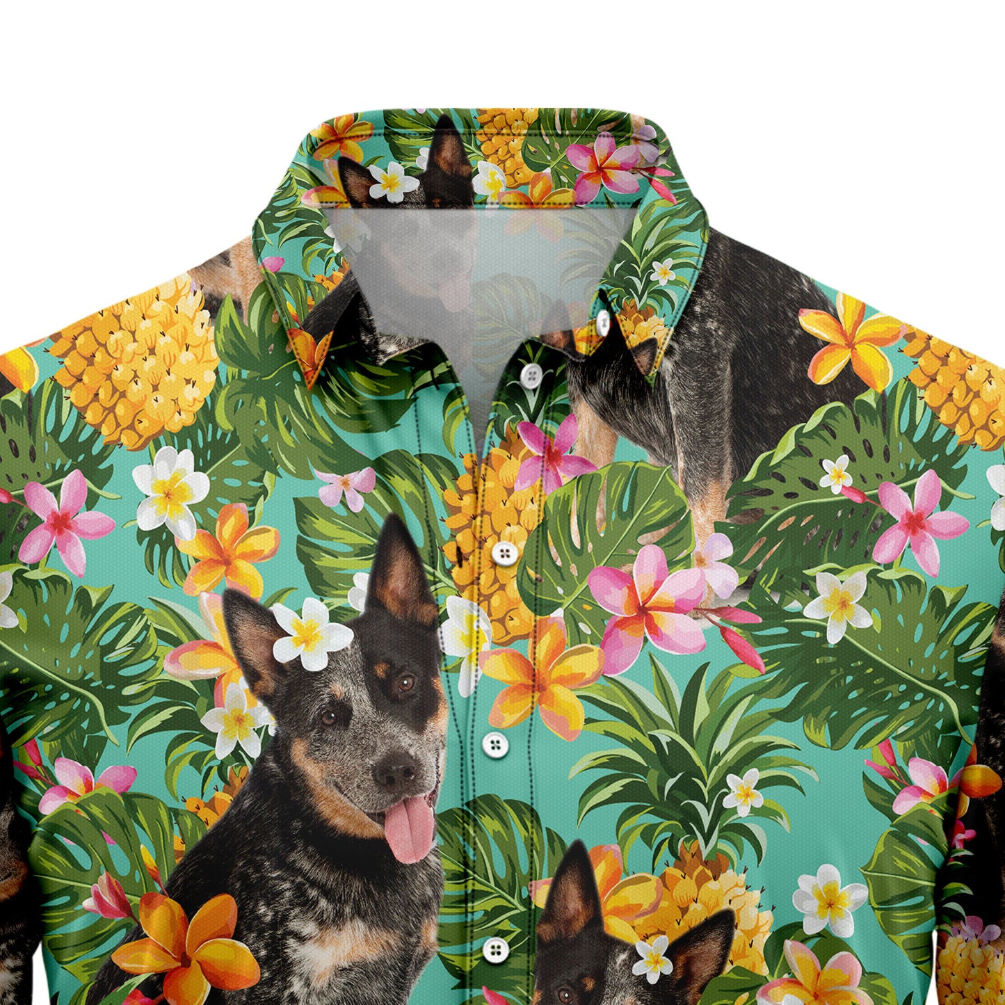 Tropical Pineapple Australian Cattle Dog H77036 Hawaiian Shirt