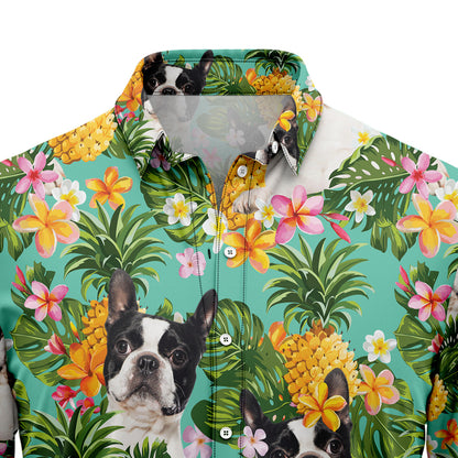 Tropical Pineapple Boston Terrier H3723 Hawaiian Shirt
