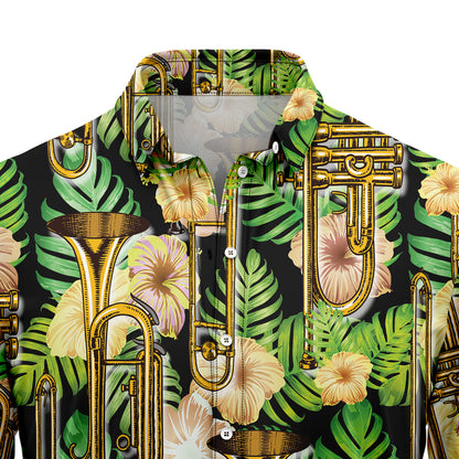 Trumpet Yellow Hibiscus Flower T0907 Hawaiian Shirt