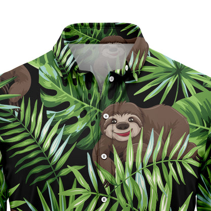 Sloth Green Tropical G5703 Hawaiian Shirt