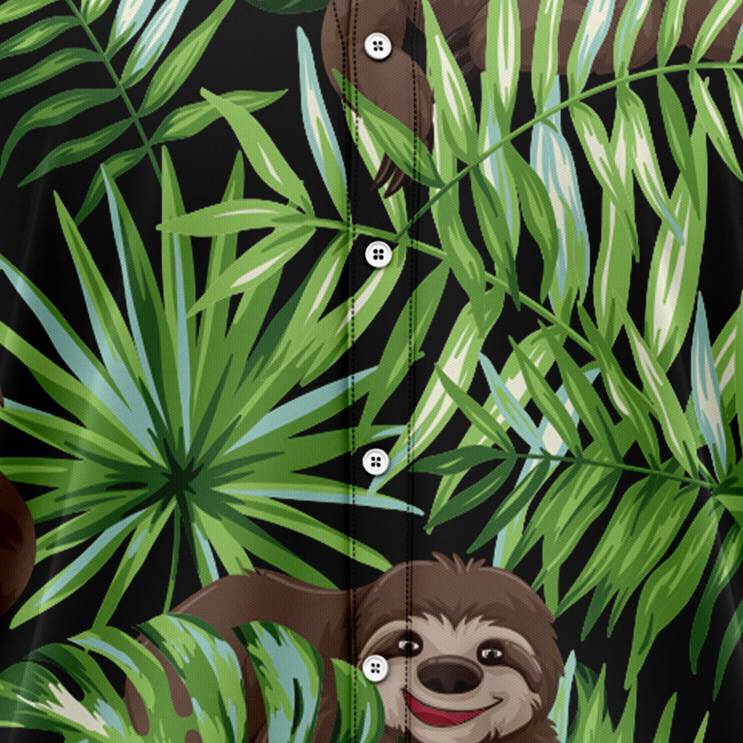 Sloth Green Tropical G5703 Hawaiian Shirt