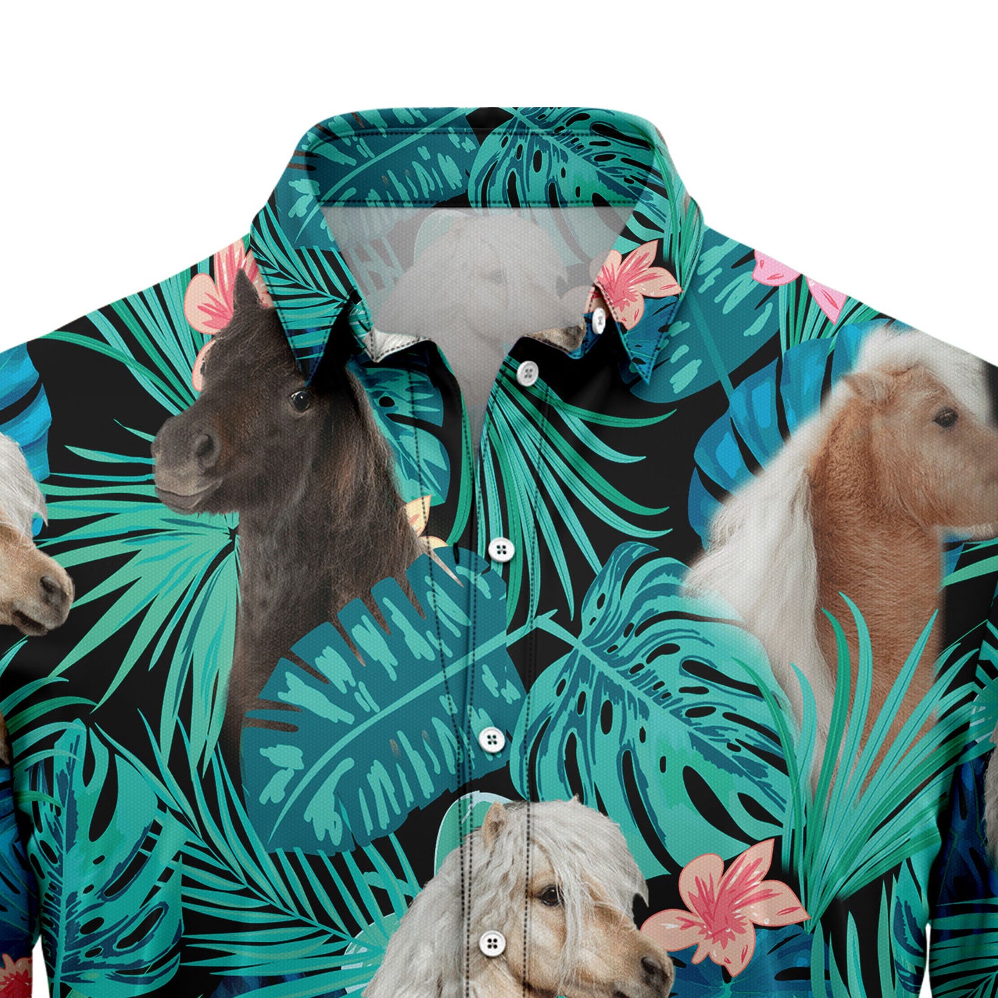 Miniature Horse Green Tropical G5709 Hawaiian Shirt