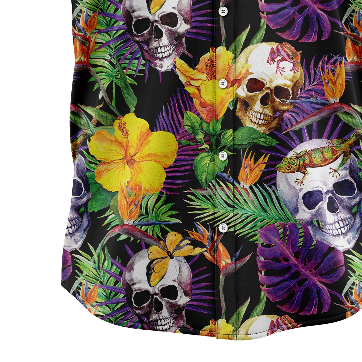 Skull Frangipani Flower T0307 - Hawaii Shirt