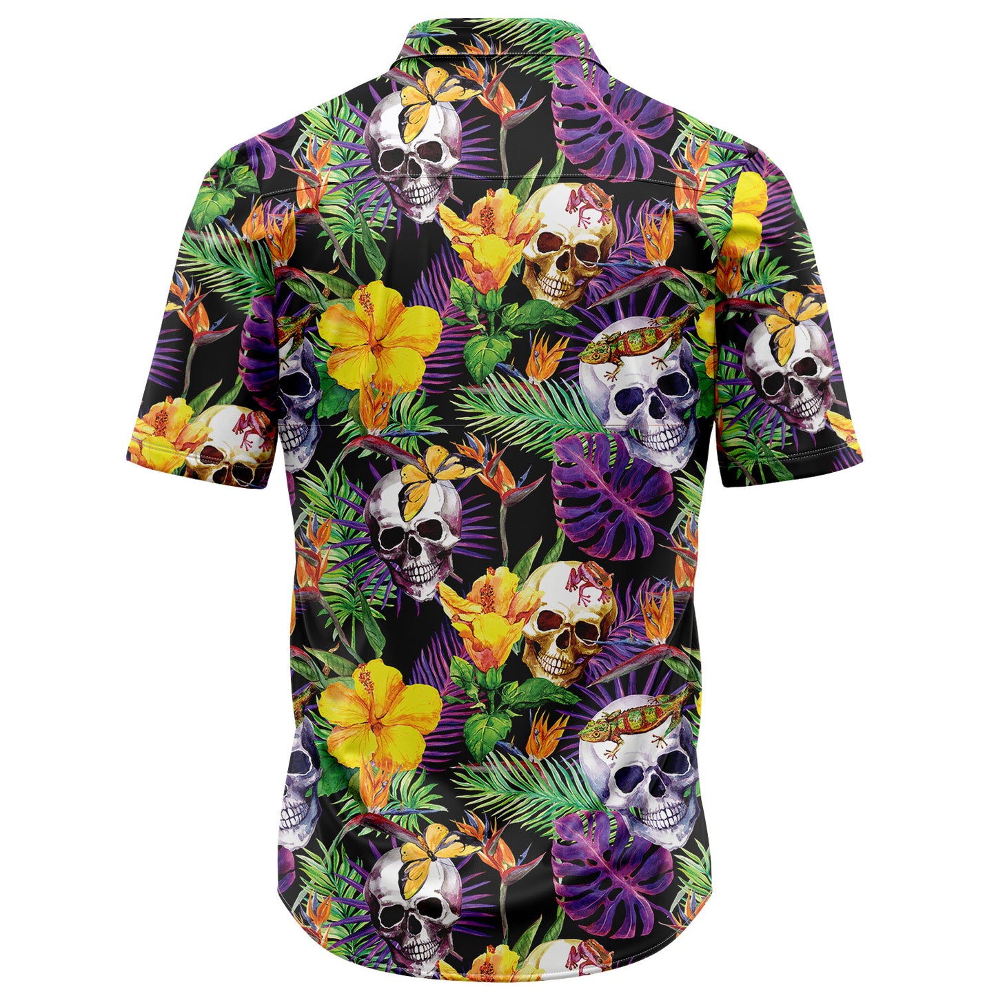 Skull Frangipani Flower T0307 - Hawaii Shirt