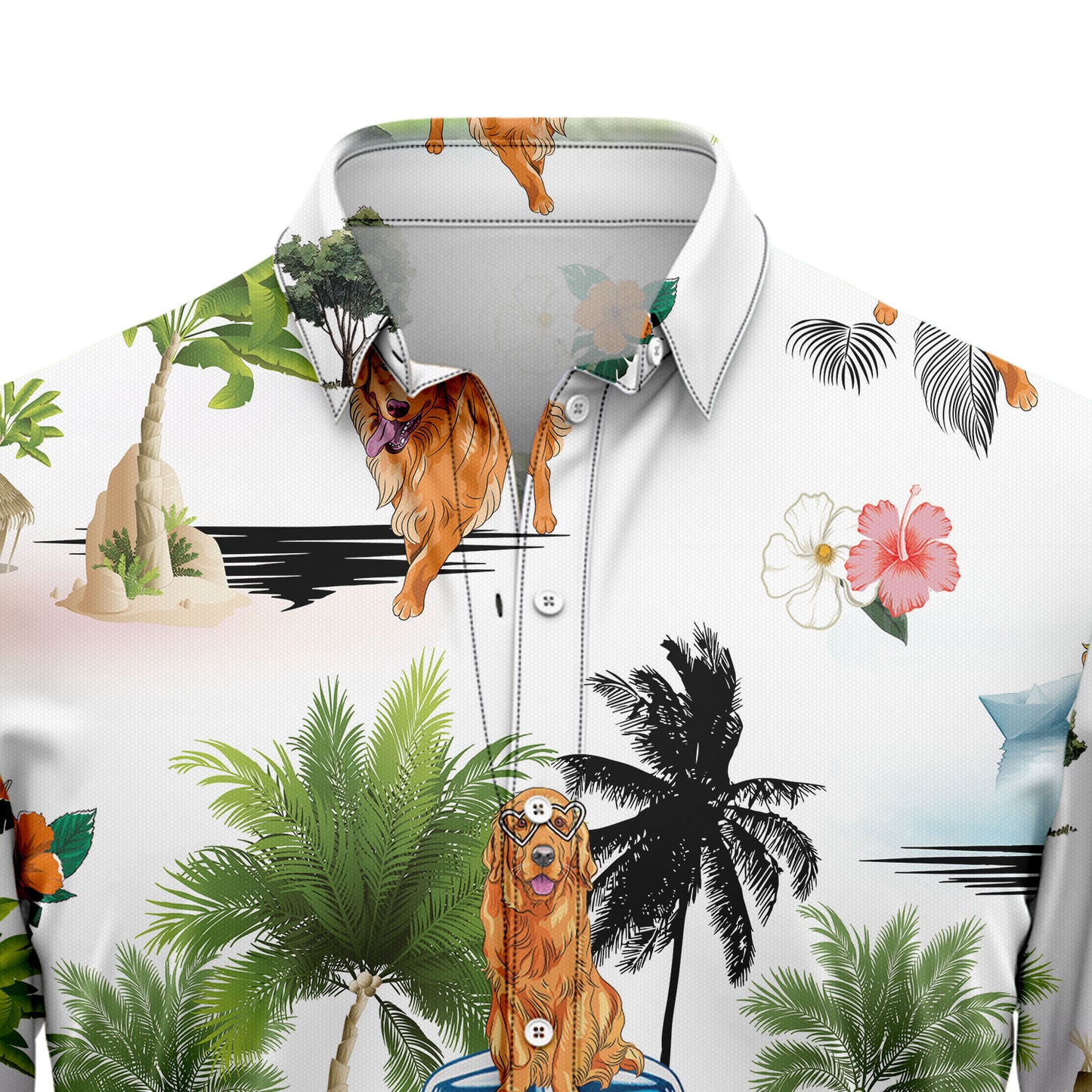 Golden Retriever Vacation G5708 Hawaiian Shirt