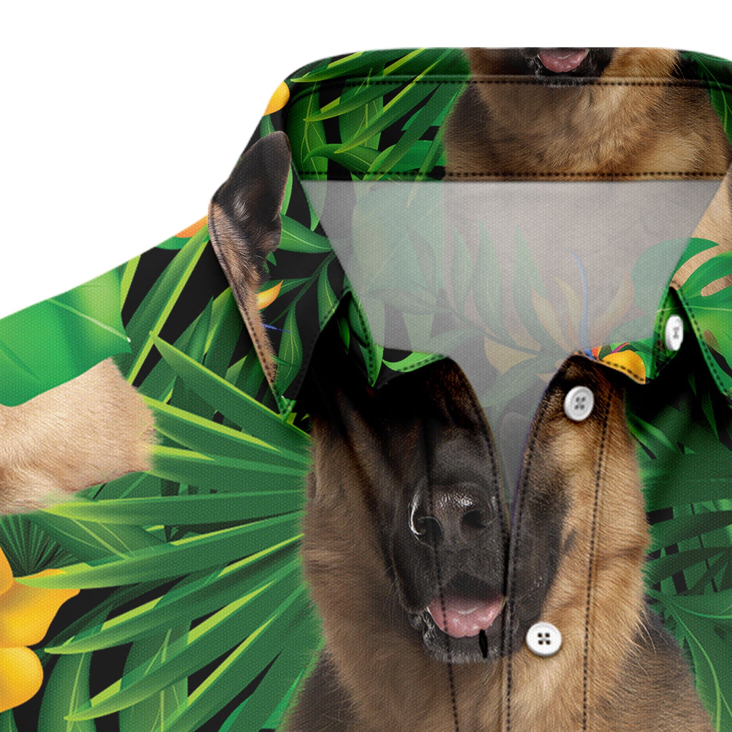 German Shepherd Tropical Wild Flower T0807 Hawaiian Shirt