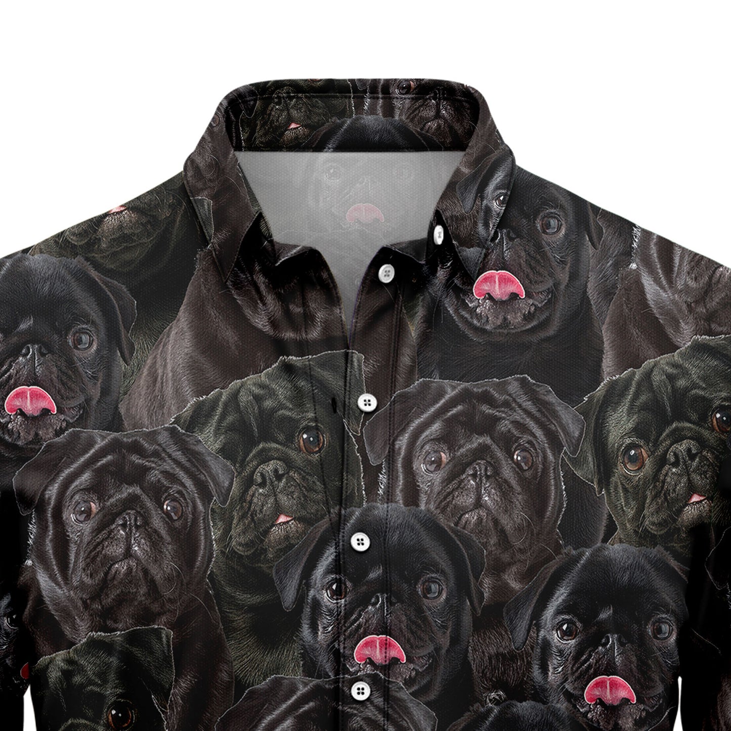 Black Pug Awesome D0207 Hawaiian Shirt