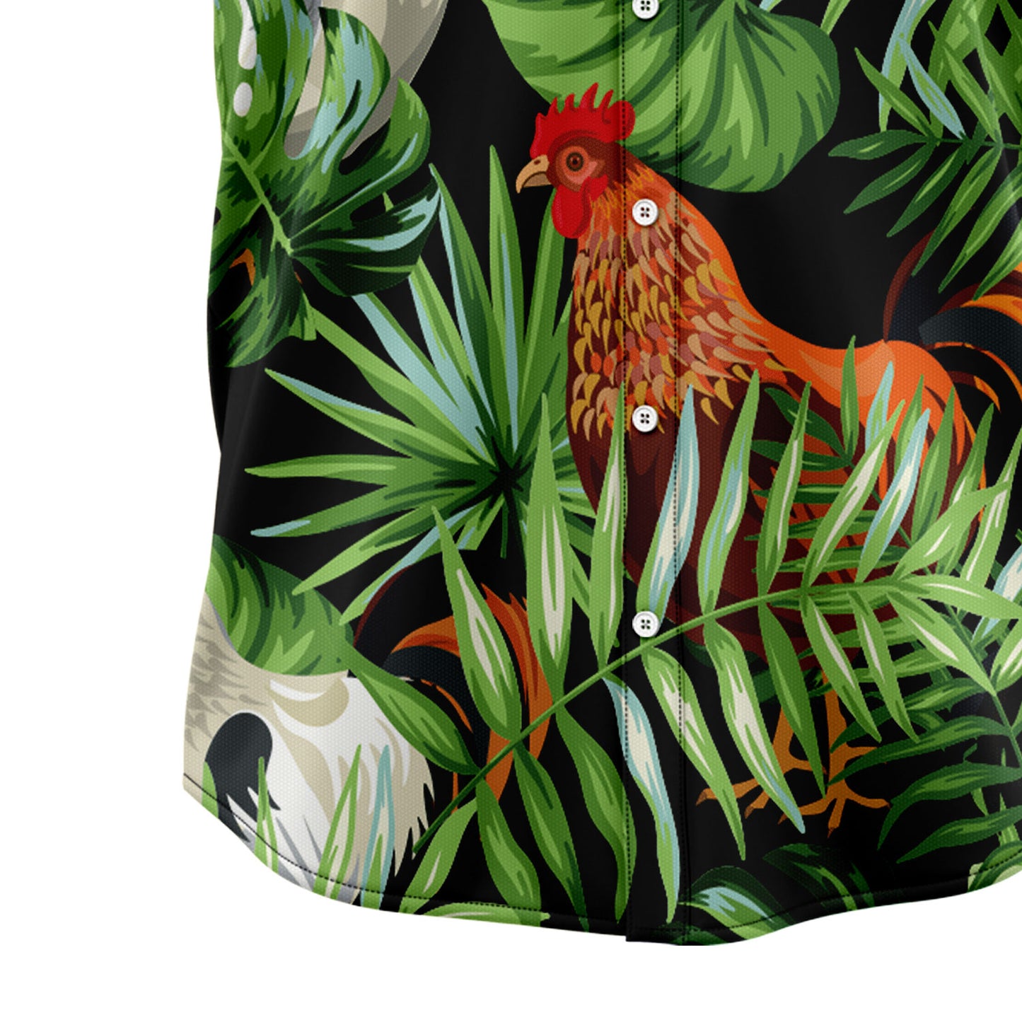 Chicken Green Tropical Leaves G5702 Hawaiian Shirt