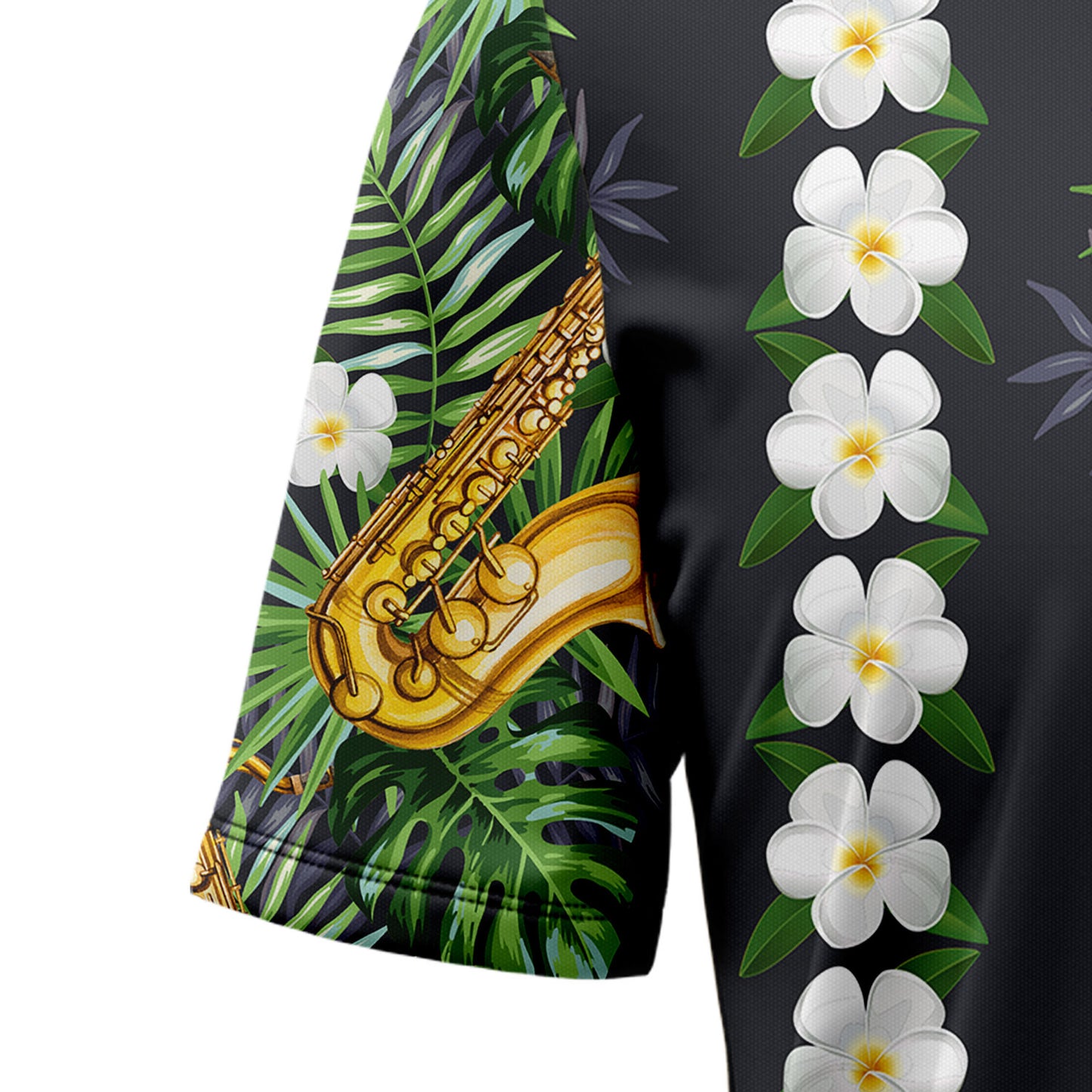 Saxophone Green Leaf T2207 Hawaiian Shirt