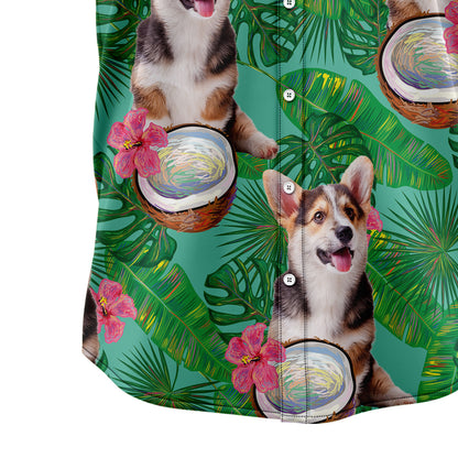 Custom Photo Dog Coconut Tropical Hawaiian Shirt