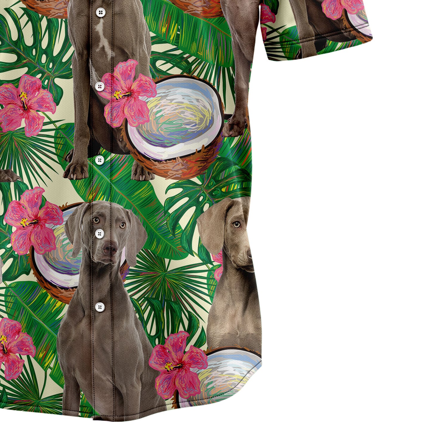 Weimaraner Tropical Coconut G5731 Hawaiian Shirt