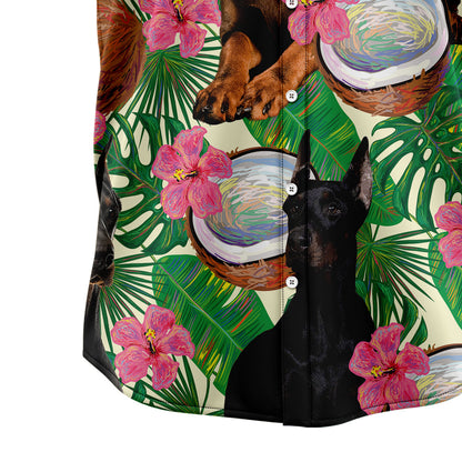 Doberman Pinscher Tropical Coconut G5731 Hawaiian Shirt