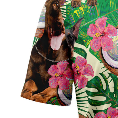 Doberman Pinscher Tropical Coconut G5731 Hawaiian Shirt
