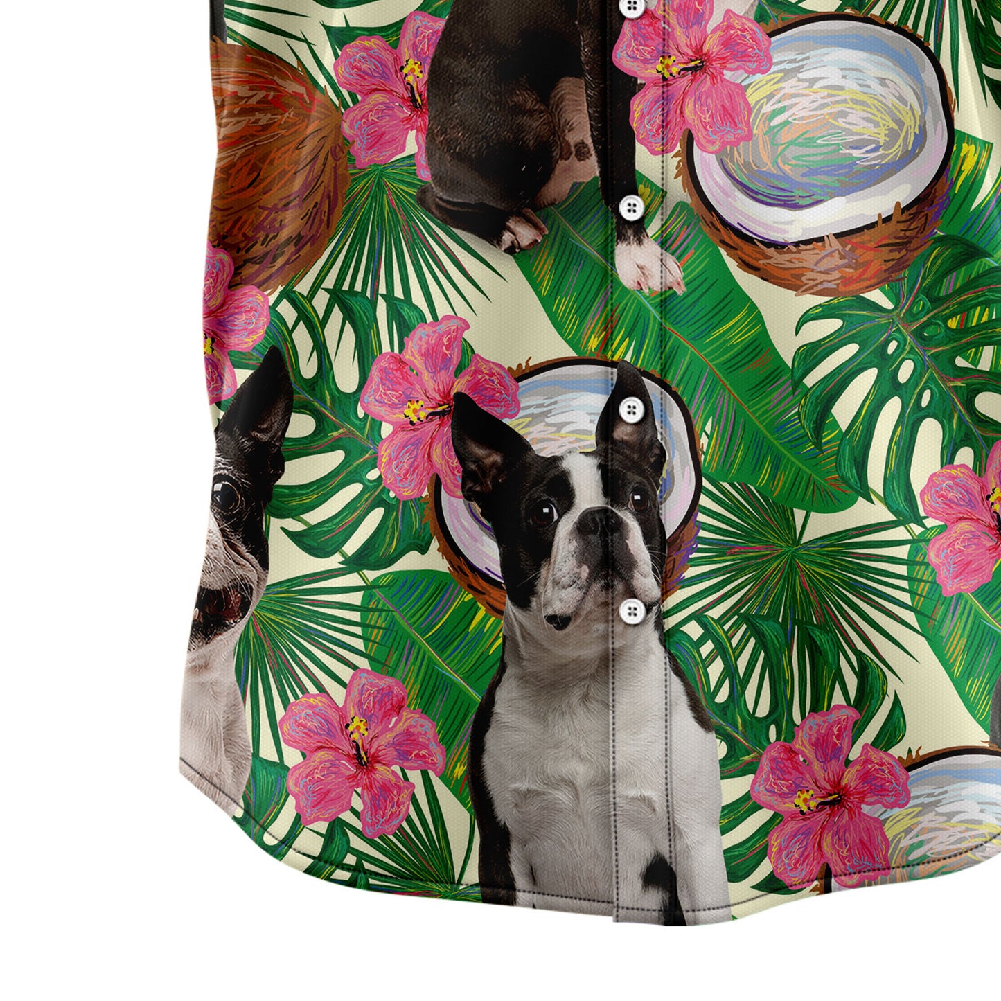 Boston Terrier Tropical Coconut G5731 Hawaiian Shirt