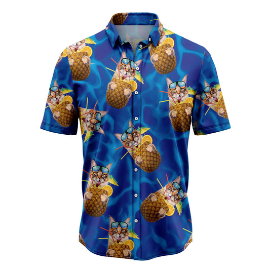 Pineapple Maine Coon Cat Hawaiian Shirt