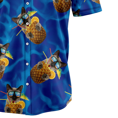 Pineapple Siamese Cat Hawaiian Shirt