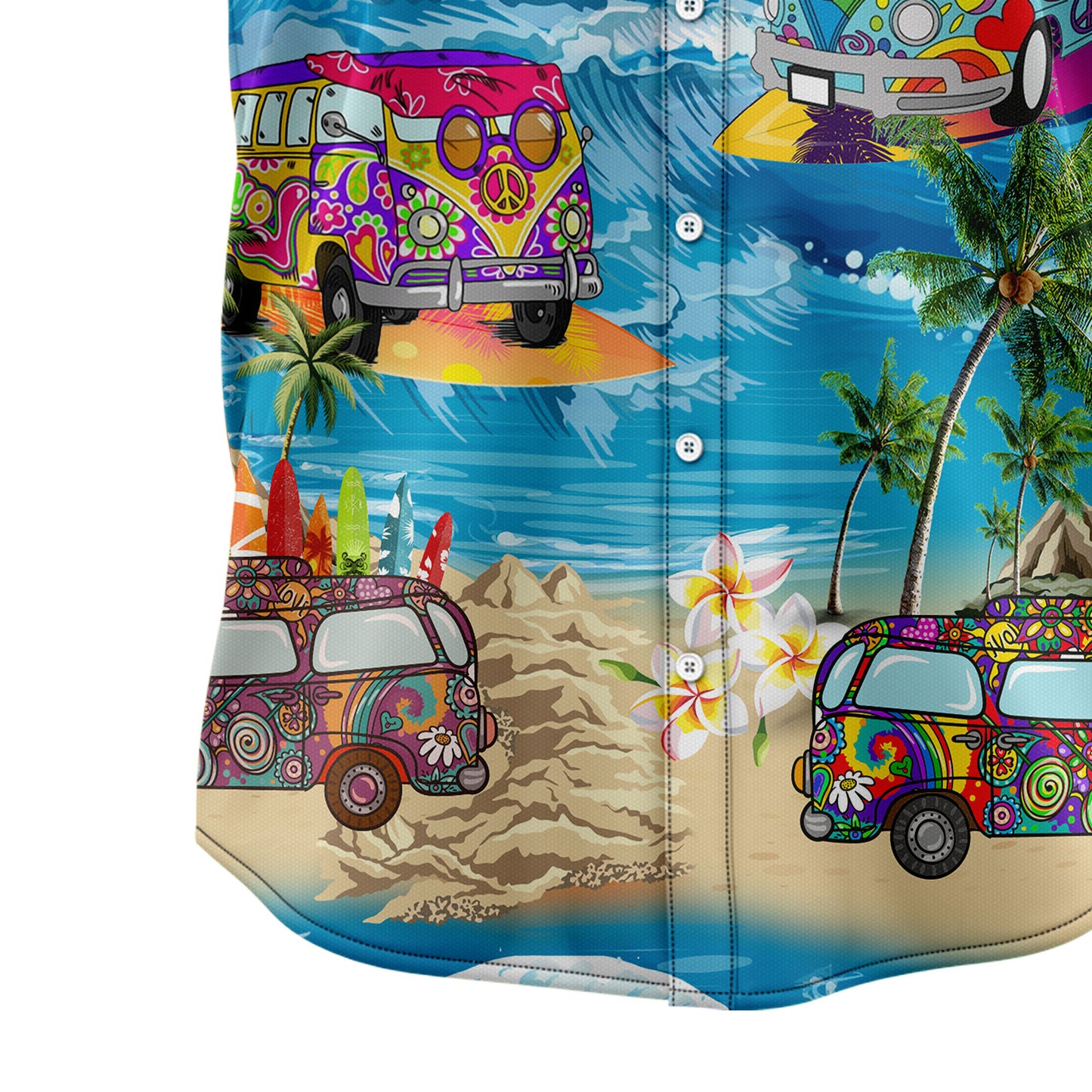 Hippie Bus Island Hawaiian Shirt