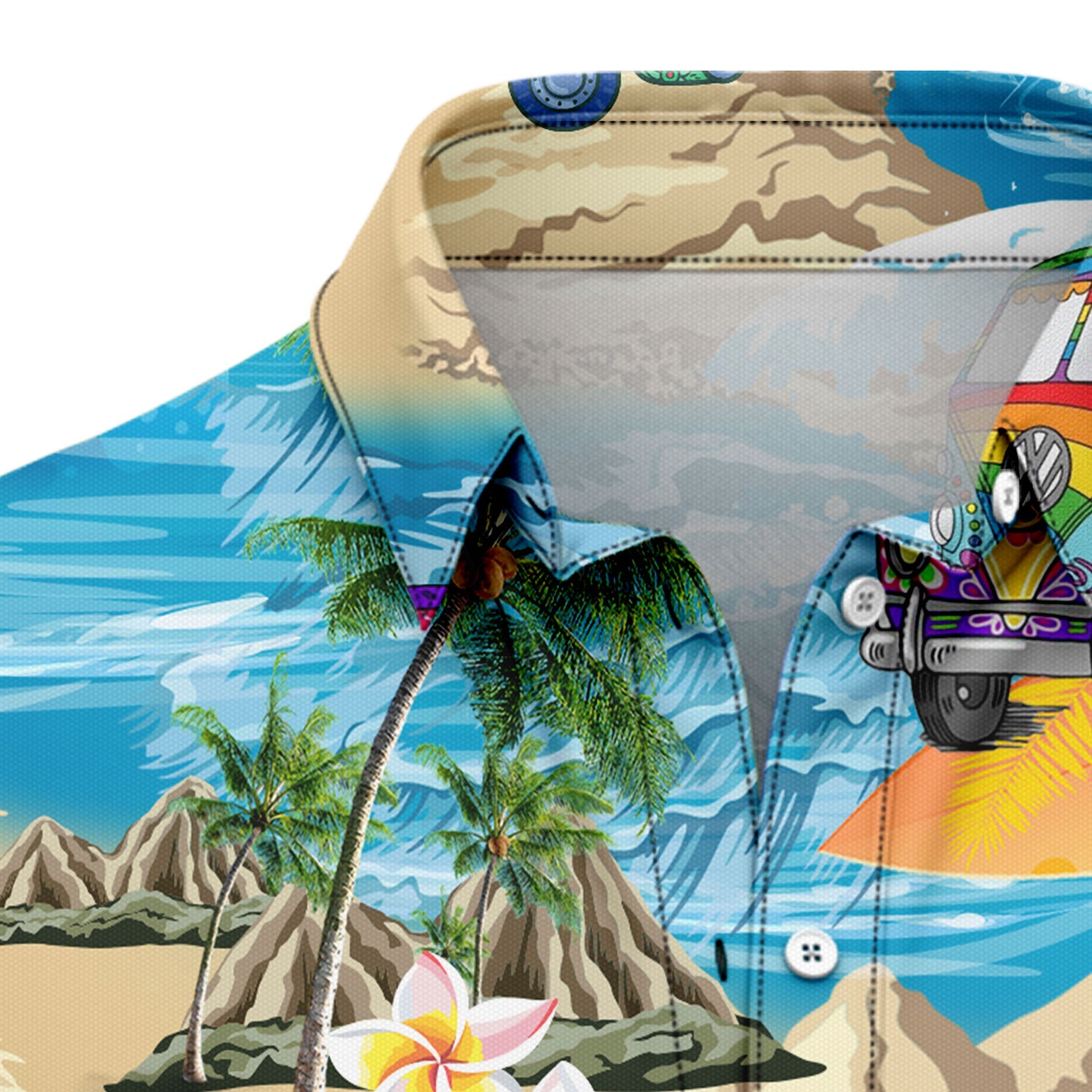 Hippie Bus Island Hawaiian Shirt