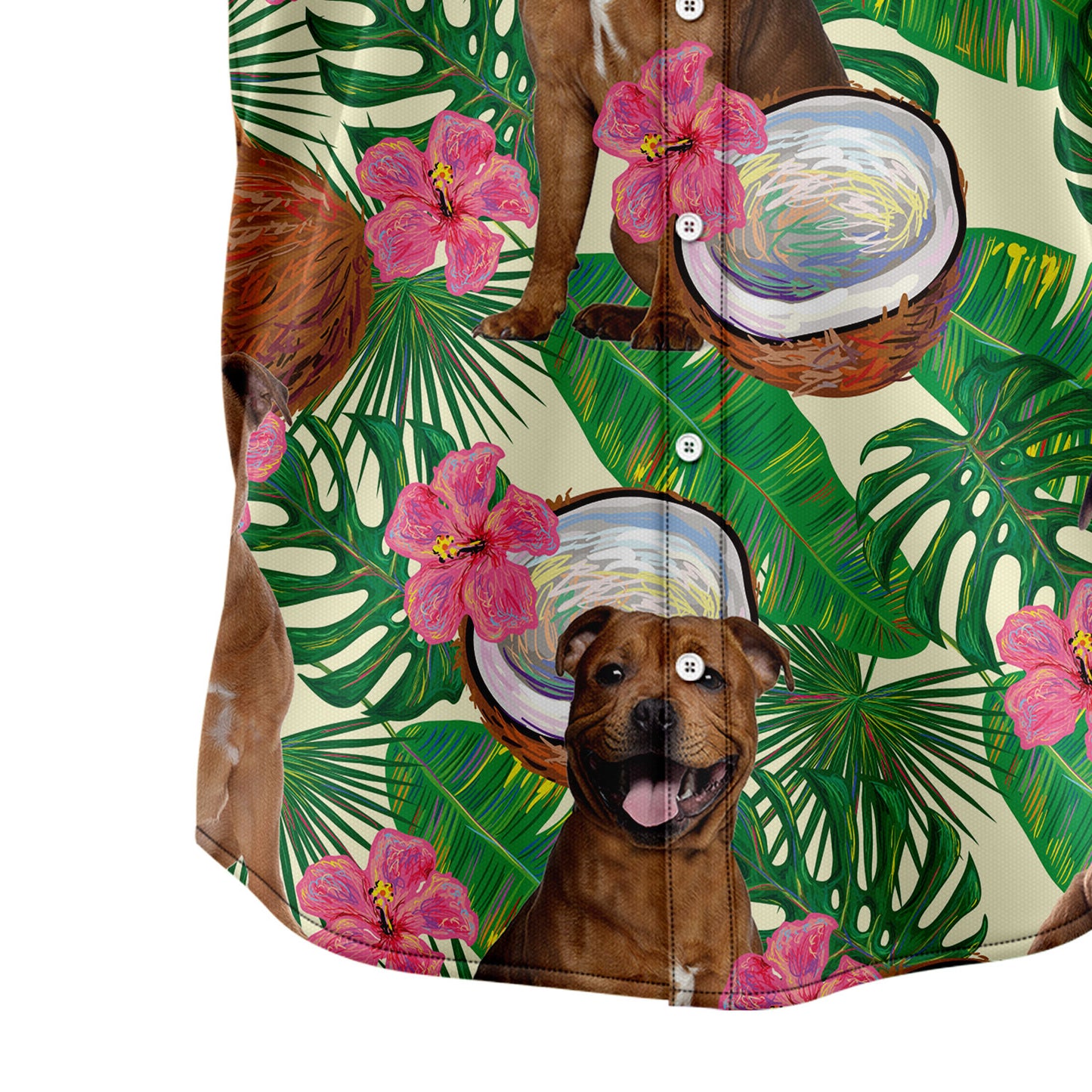 Staffordshire Bull Terrier Tropical Coconut G5731 Hawaiian Shirt