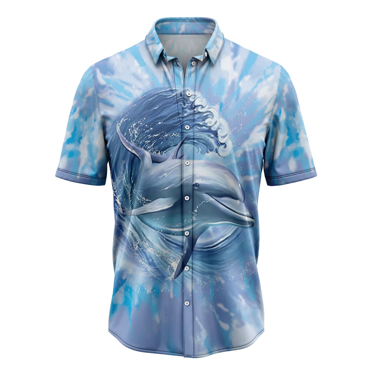 Dolphin Tie Dye Hawaiian Shirt