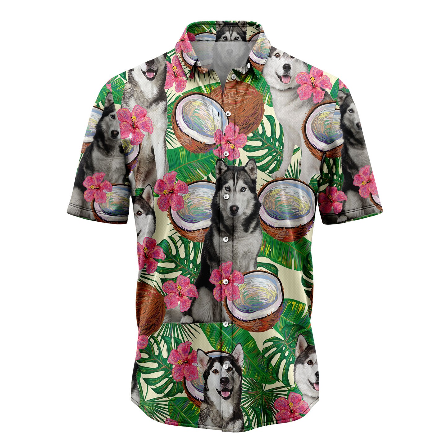Siberian Husky Tropical Coconut G5731 Hawaiian Shirt
