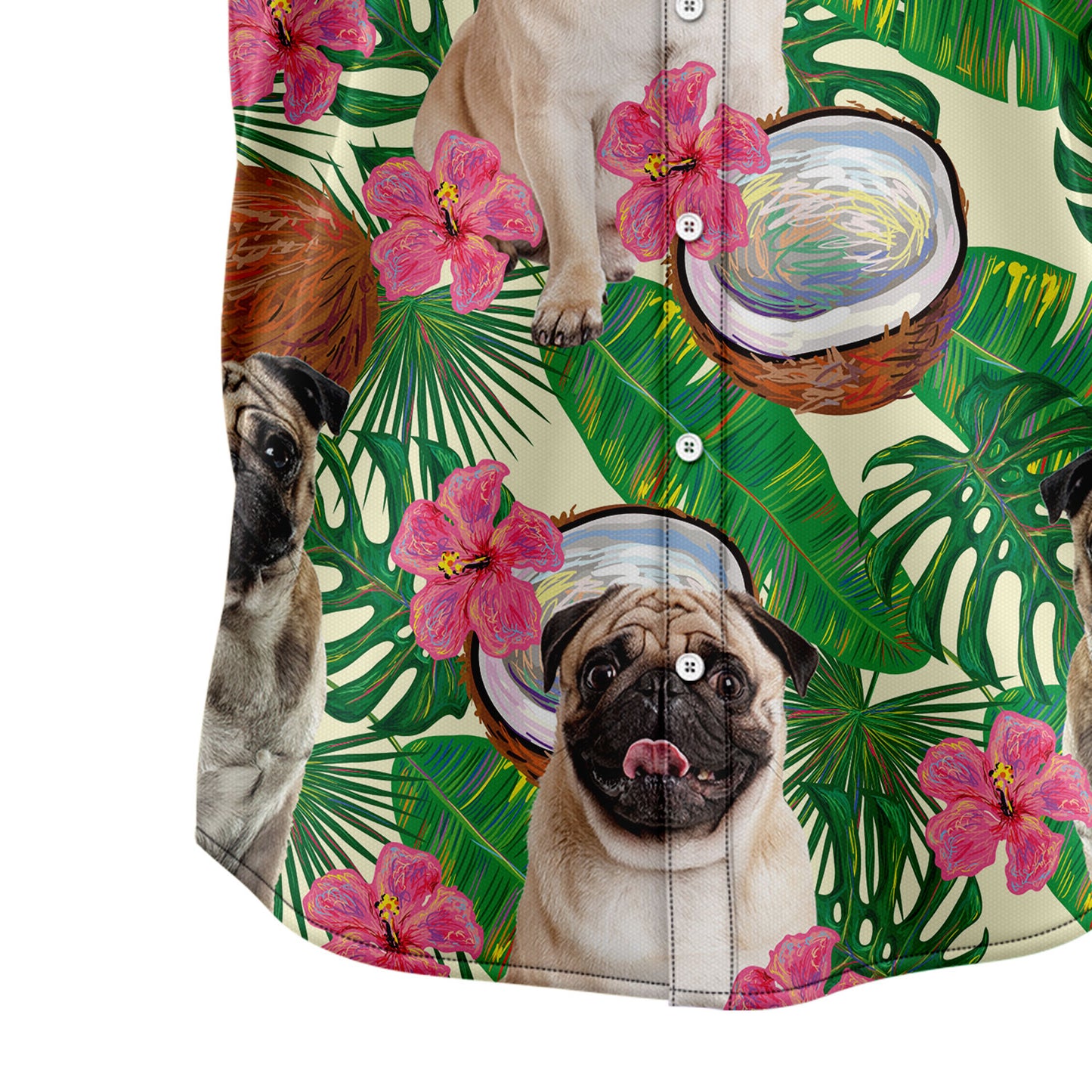 Pug Tropical Coconut G5731 Hawaiian Shirt
