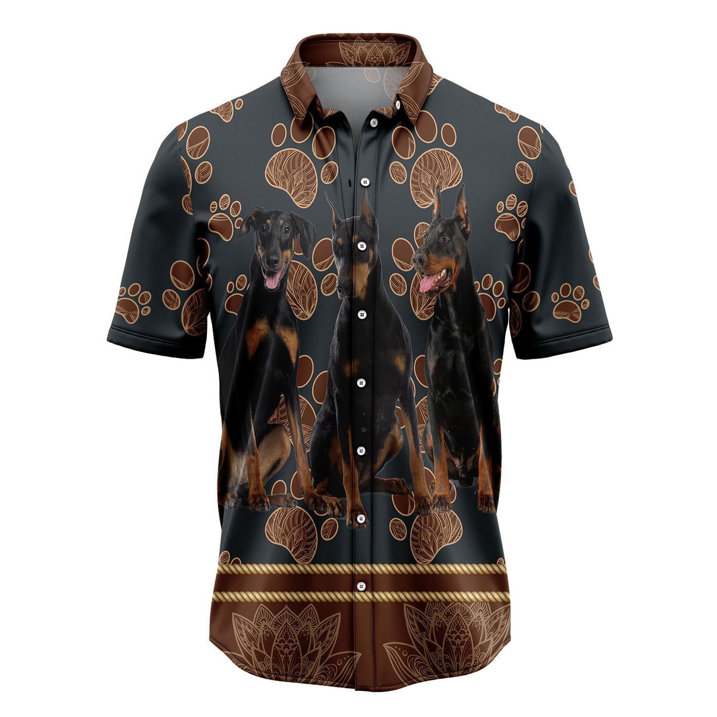 Doberman Pinscher Flower Paw H13819 Hawaiian Shirt