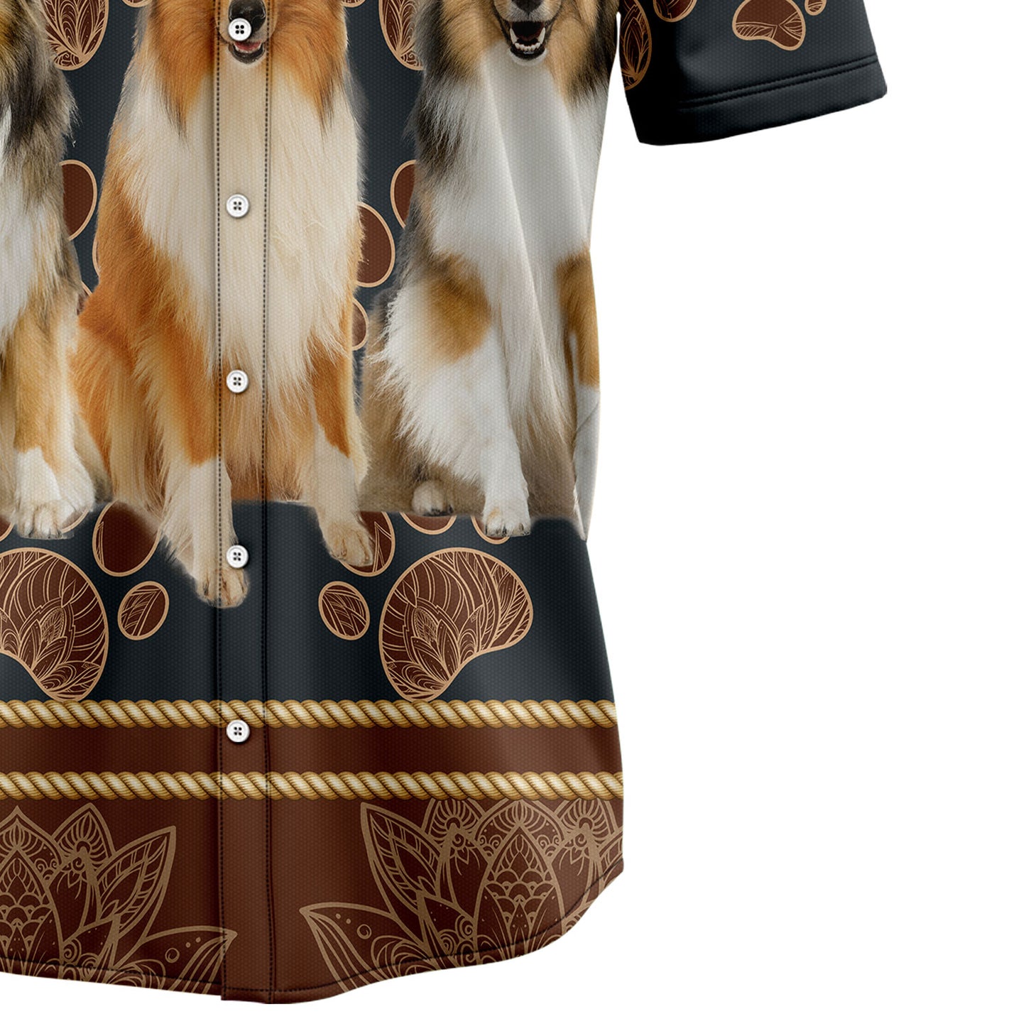 Collie Flower Paw H13818 Hawaiian Shirt