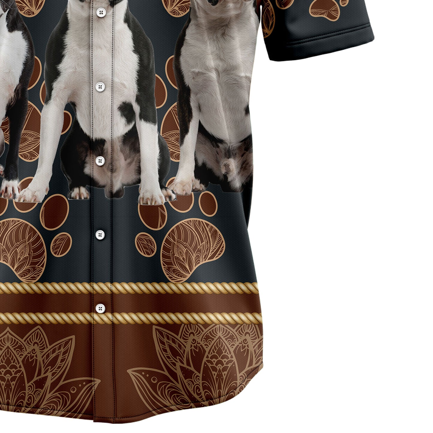 Boston Terrier Flower Paw H13815 Hawaiian Shirt