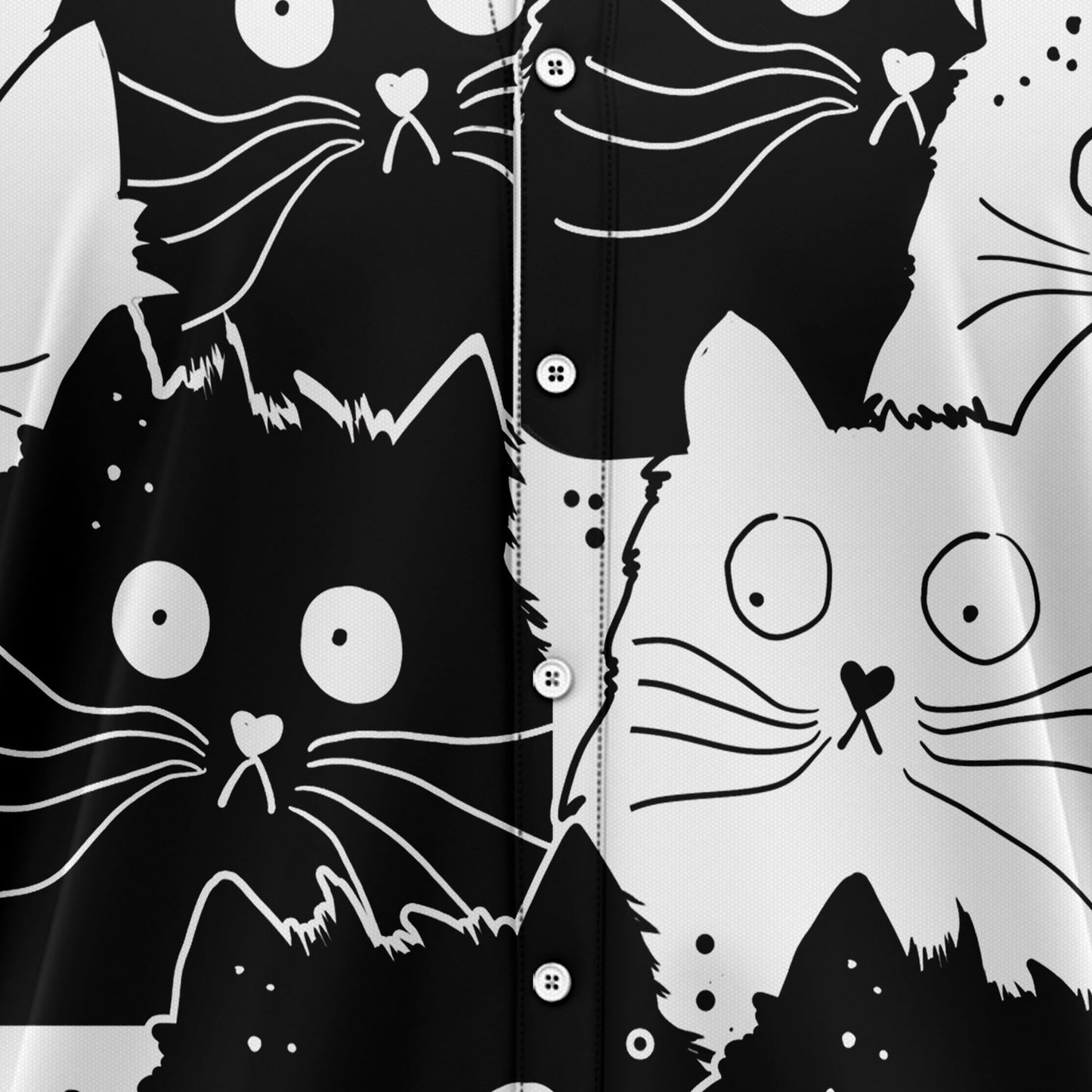 Cute Black And White Cat H10811 Hawaiian Shirt