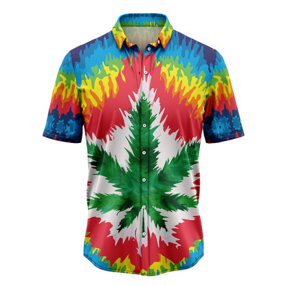 Pot Leaf Marijuana Cannibus Tie Dye H10813 Hawaiian Shirt