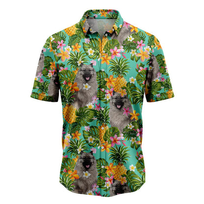 Tropical Pineapple Keeshond H137060 Hawaiian Shirt
