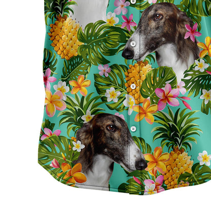 Tropical Pineapple Borzoi H137067 Hawaiian Shirt