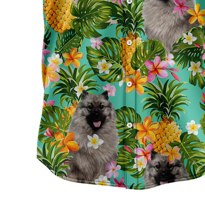 Tropical Pineapple Keeshond H137060 Hawaiian Shirt
