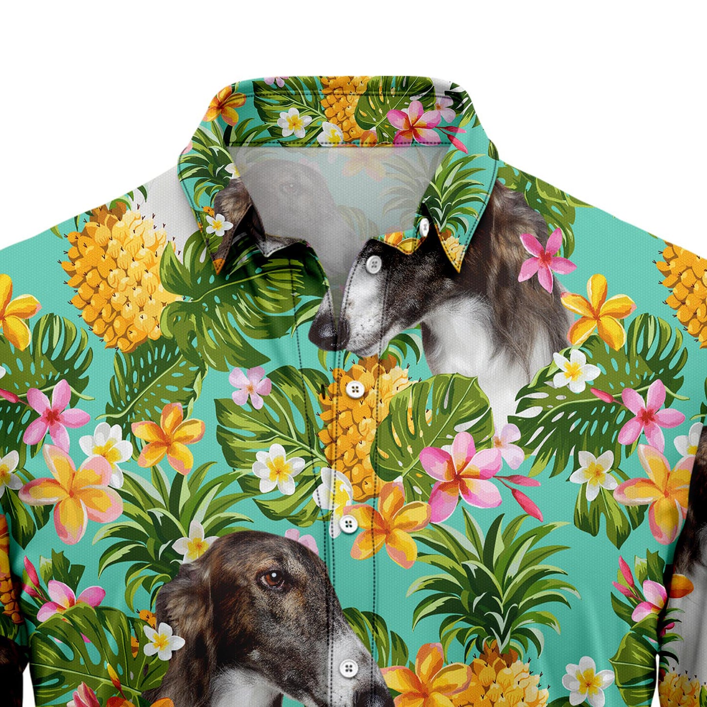 Tropical Pineapple Borzoi H137067 Hawaiian Shirt
