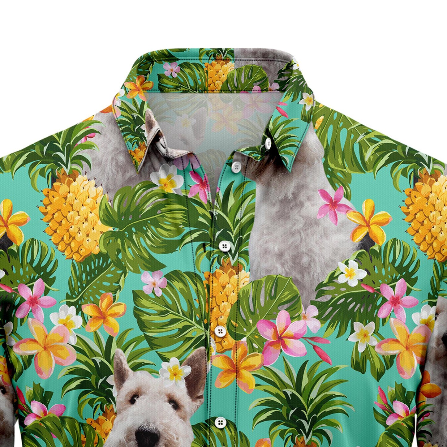 Tropical Pineapple Wire Fox Terrier H137062 Hawaiian Shirt