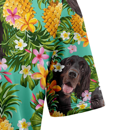 Tropical Pineapple Gordon Setter H137065 Hawaiian Shirt