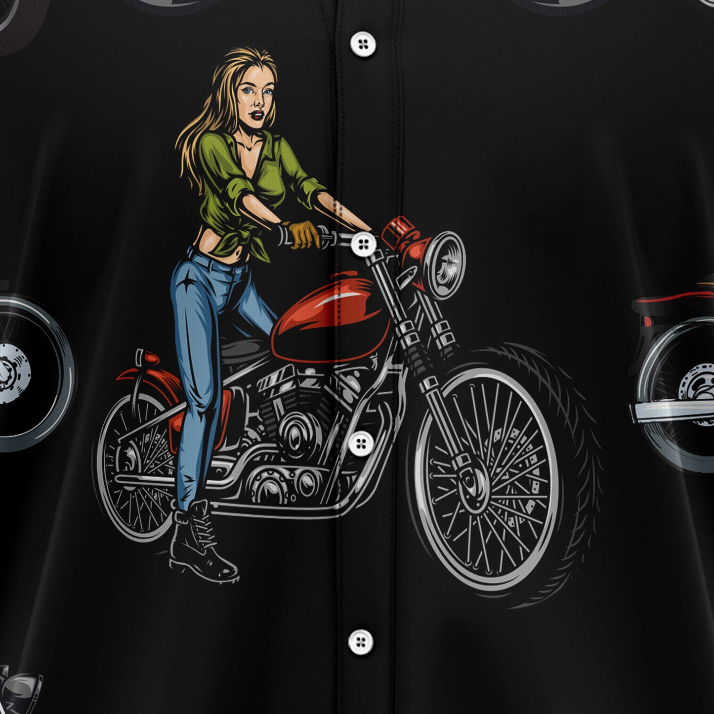 Sexy Girl Motorbike G5810 Hawaiian Shirt