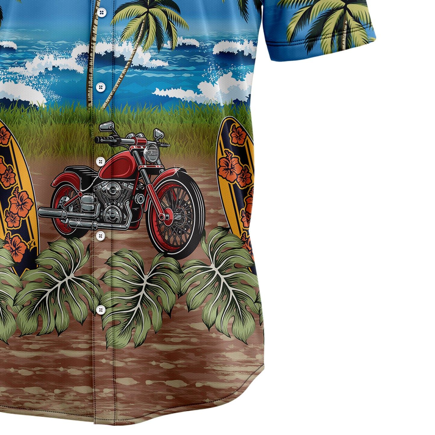 Tropical Motorcycle H4804 Hawaiian Shirt
